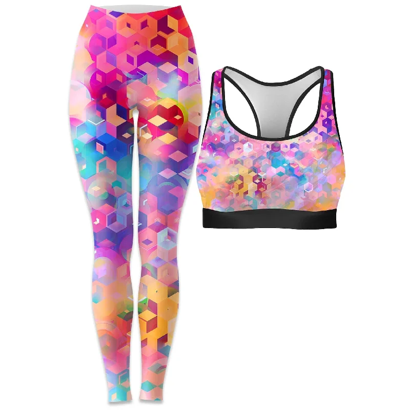 Portal Realm Rave Bra and Leggings Combo Fashionable Minimal Active Leggings