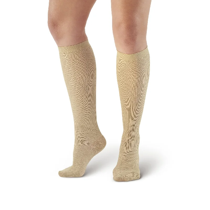 AW 113 Women's Cotton Trouser Knee High Socks 15-20 mmHg Trousers Pleated Formal