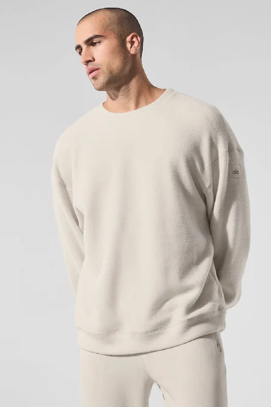 Triumph Restore Crew Neck Sweatshirt - Bone Hoodie with Ribbed Neckline Snug Warm