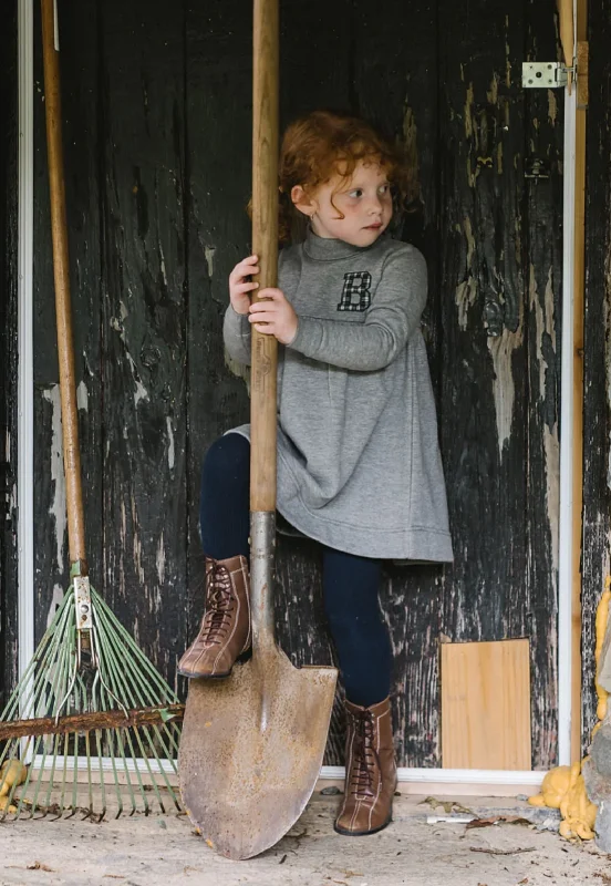 Lil Legs Plaid Applique Sweatshirt Dress Hoodie with Hood Adjustable Protection