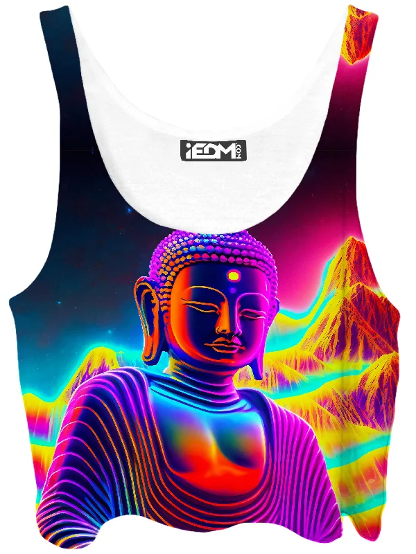 Neon Budha Crop Top Fashionable Trendy Casual