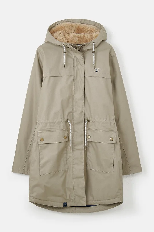 Lighthouse Isobel Waterproof Coat Mocha Chenille Brocade Lace