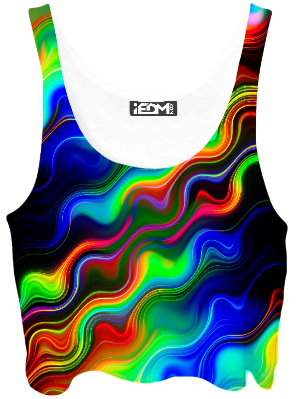 Color Wave Crop Top Terry Blend Velvet Blend Canvas Blend