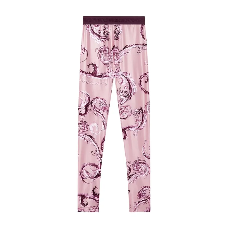 Versace Jeans Couture Chrome Couture Print Pink Leggings Comfortable Running Leggings Versace Jeans Couture Chrome Couture Print Pink Leggings Comfortable Running Leggings