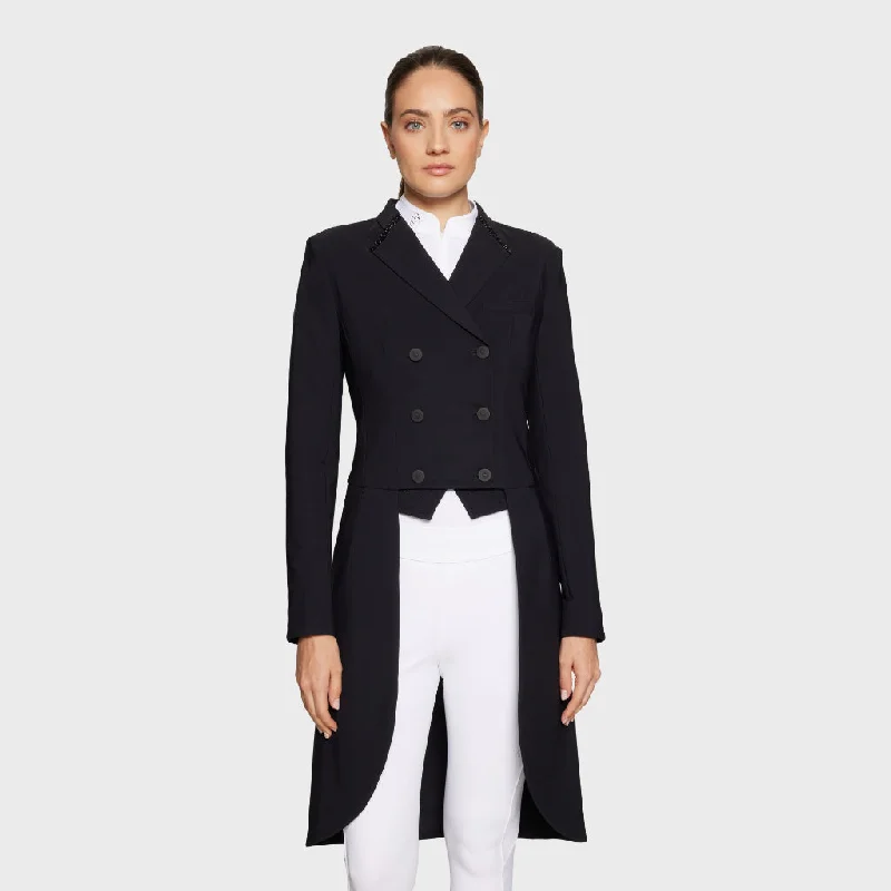 Samshield Frac Premium Dressage Tail Coat Jet Black Wool Cashmere Tweed