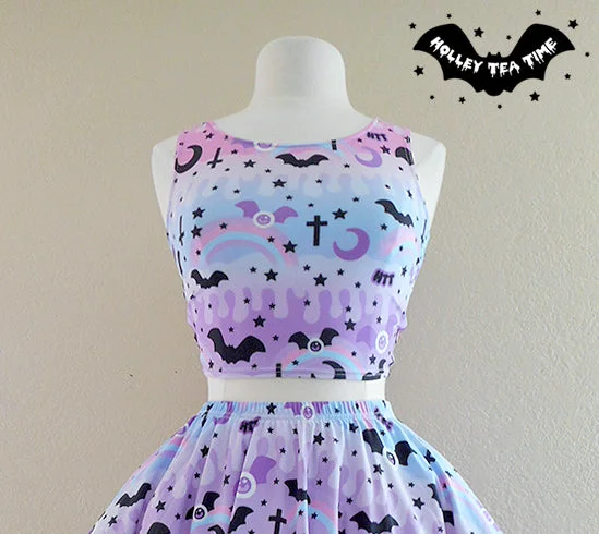 Dripping Sky Crop Top [Made To Order] Boxy Fit Fitted Loose