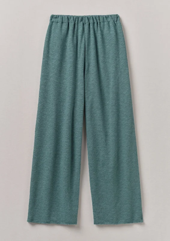 Full Length Loopback Jersey Trousers | Dusty Jade Trousers High Rise Slim Fit