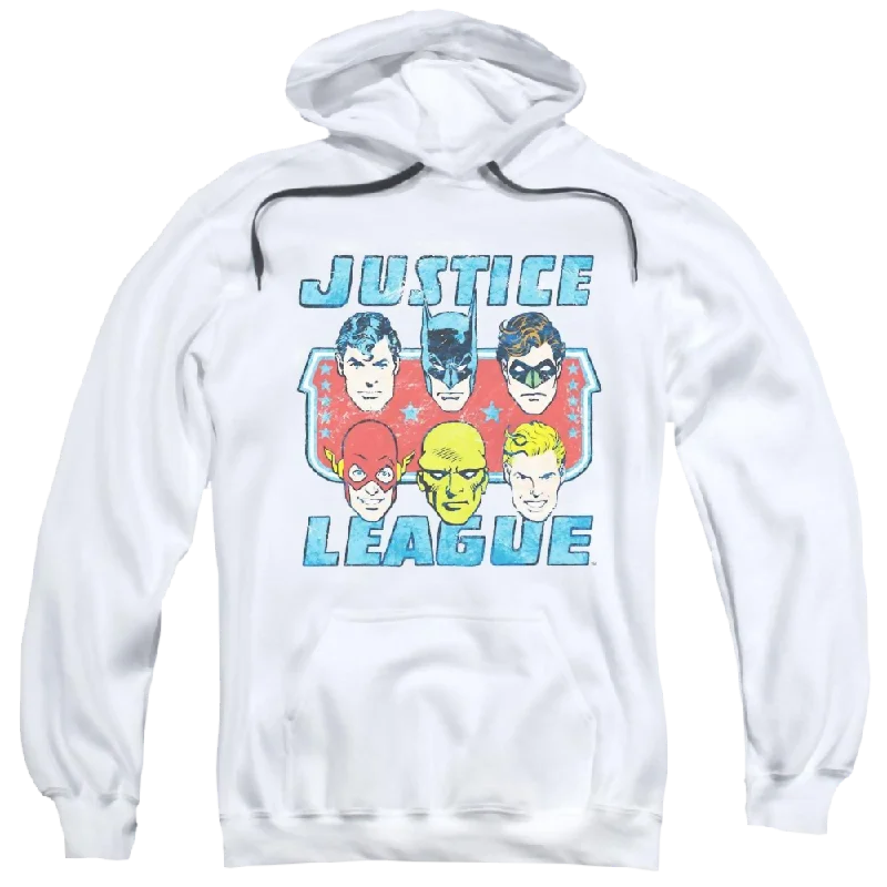 DC Comics Faces Of Justice - Pullover Hoodie Batwing Sleeve Top