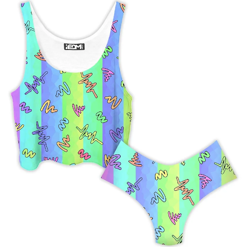 Trippy Doodles Crop Top and Booty Shorts Combo Nylon Fabric Polyester Fabric Spandex Fabric Trippy Doodles Crop Top and Booty Shorts Combo Nylon Fabric Polyester Fabric Spandex Fabric
