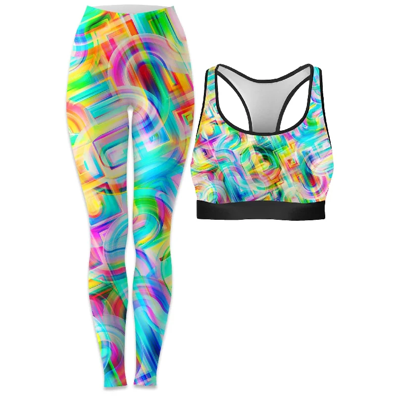 Tropical Nectar Rave Bra and Leggings Combo Cozy Fashion Leggings