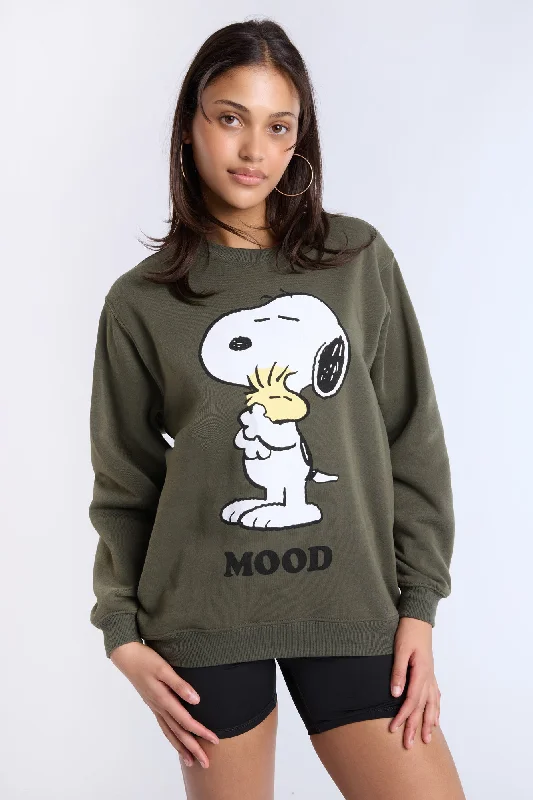 Peanuts Snoopy Moods Graphic Crew Neck Sweatshirt Hoodie Sweatshirt Pullover