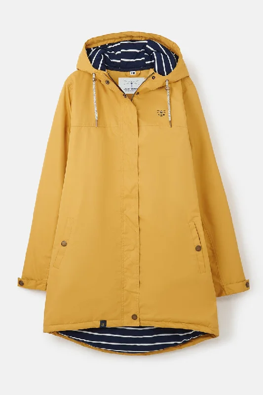 Lighthouse Eva Waterproof Long Coat Gold Microfibre Nylon Polyester Spandex