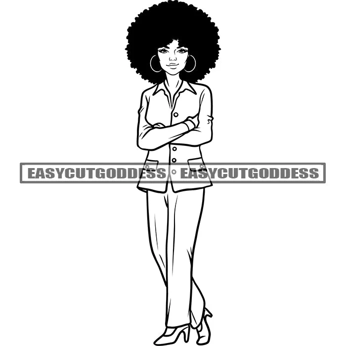 African American Educated Woman Wearing Hoop Earing Afro Hairstyle Smile Face Black And White Artwork Design Element BW Wearing Business Coat SVG JPG PNG Vector Clipart Cricut Silhouette Cut Cutting A-Line Ball Gown Mermaid African American Educated Woman Wearing Hoop Earing Afro Hairstyle Smile Face Black And White Artwork Design Element BW Wearing Business Coat SVG JPG PNG Vector Clipart Cricut Silhouette Cut Cutting A-Line Ball Gown Mermaid