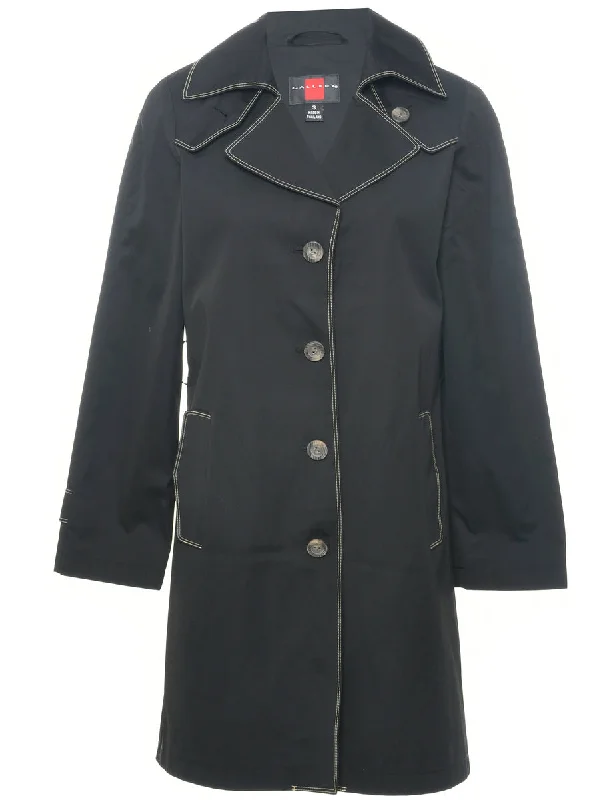 Black Trench Coat - S Sleeveless Short Sleeve Long Sleeve