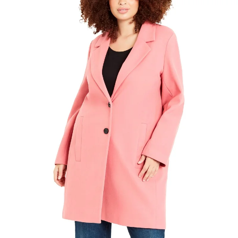 Evans Womens Crombie Knit Midi Walker Coat Pockets Sleeves Lining