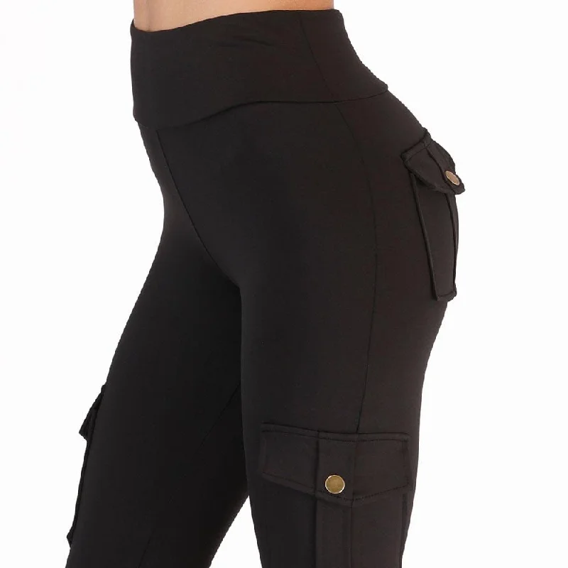 Women's Solid Activewear Jogger Stretch Workout Leggings with Pockets Cozy Bootcut Leggings Women's Solid Activewear Jogger Stretch Workout Leggings with Pockets Cozy Bootcut Leggings
