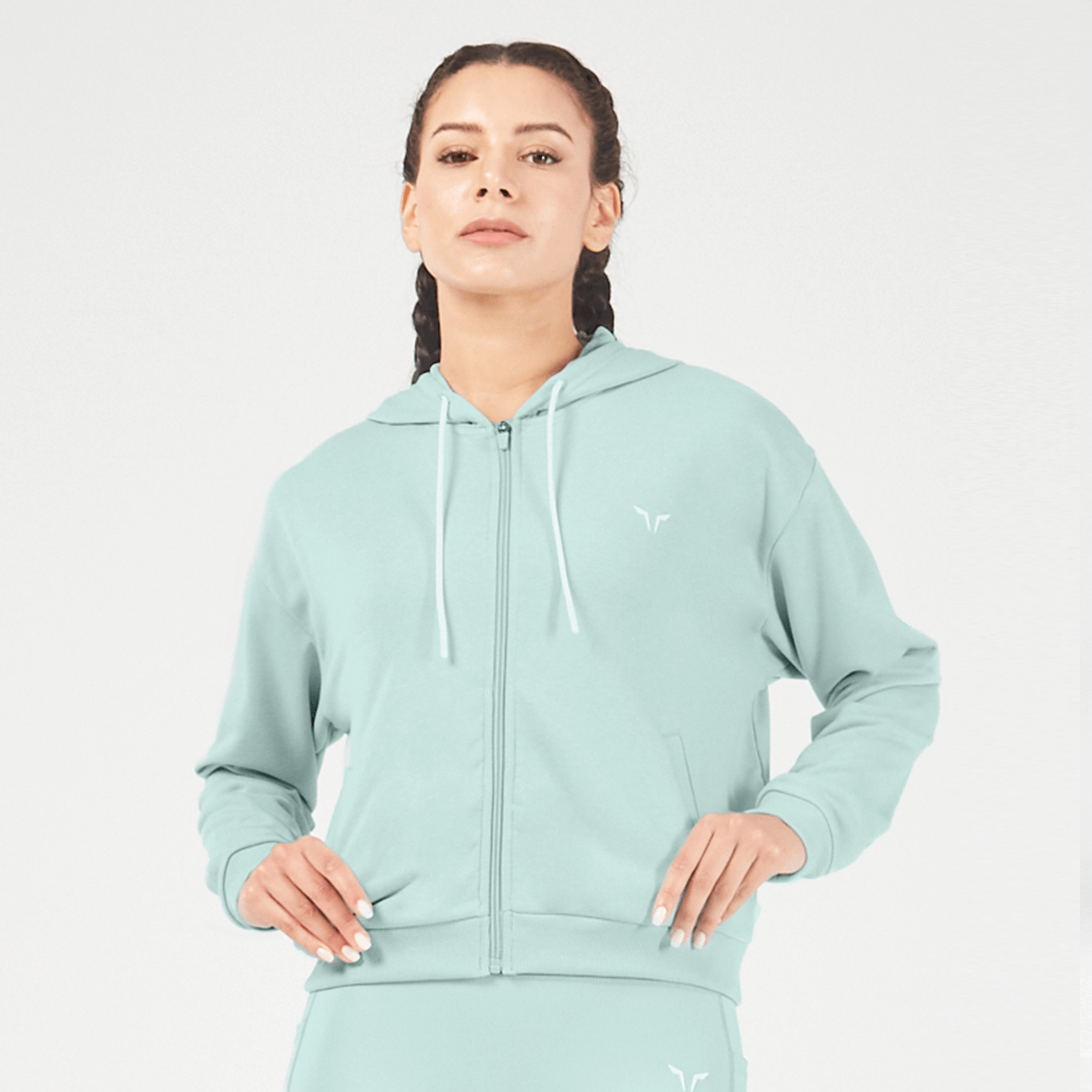 Essential Relaxed Zip Up Hoodie - Grey Mist Hoodie with Elastic Waist Stretchable Comfortable Essential Relaxed Zip Up Hoodie - Grey Mist Hoodie with Elastic Waist Stretchable Comfortable