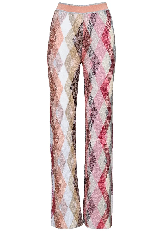 Wide Leg Glitter Trousers Trousers Leisure Comfortable