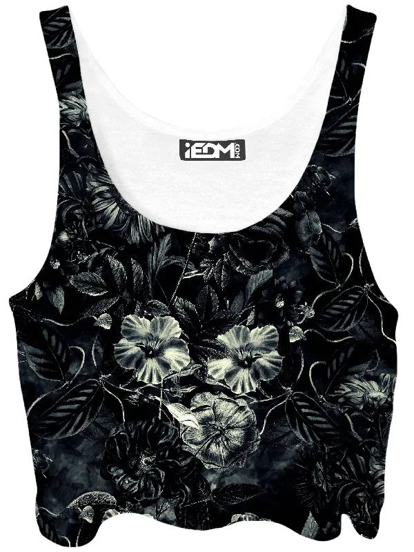 Darkness Crop Top Graphic Embroidered Appliqued