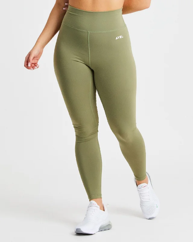Core Leggings - Olive Elegant Animal Print Leggings