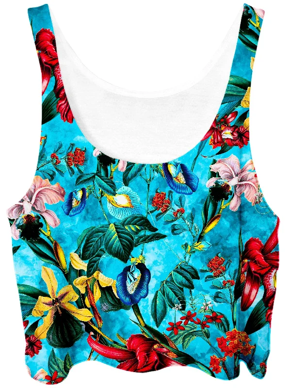Gables Crop Top Silk Blend Satin Velvet