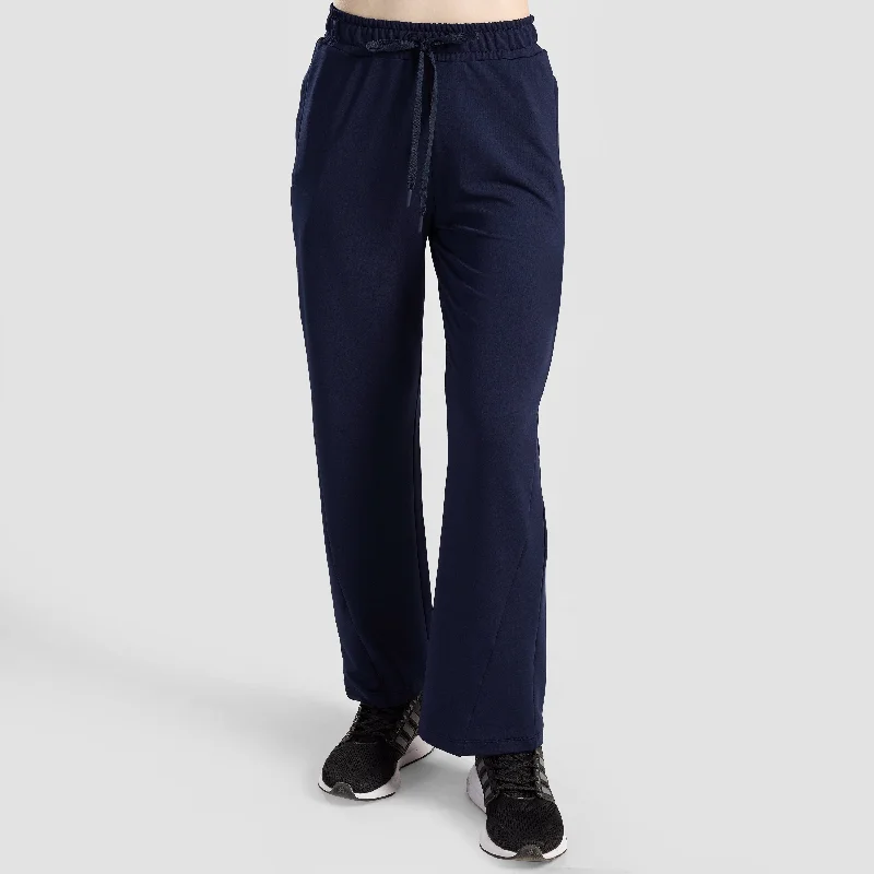 Urban Loose Gym Trousers (Navy) High Waist Slim Fit Ankle Length