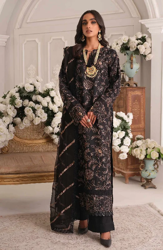 Black Lawn Pakistani Salwar Kameez Trouser and Dupatta Trousers Occasion Special