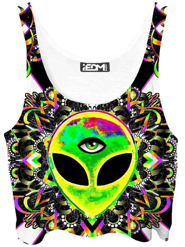Trance Crop Top Fleece Fabric Down Fabric Feather Fabric