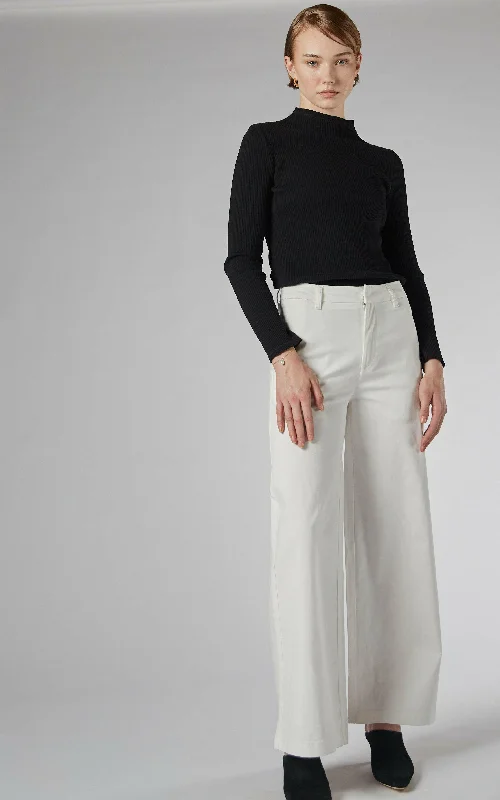 Velika Ivory Wide Leg Trousers Trousers practical easy-care
