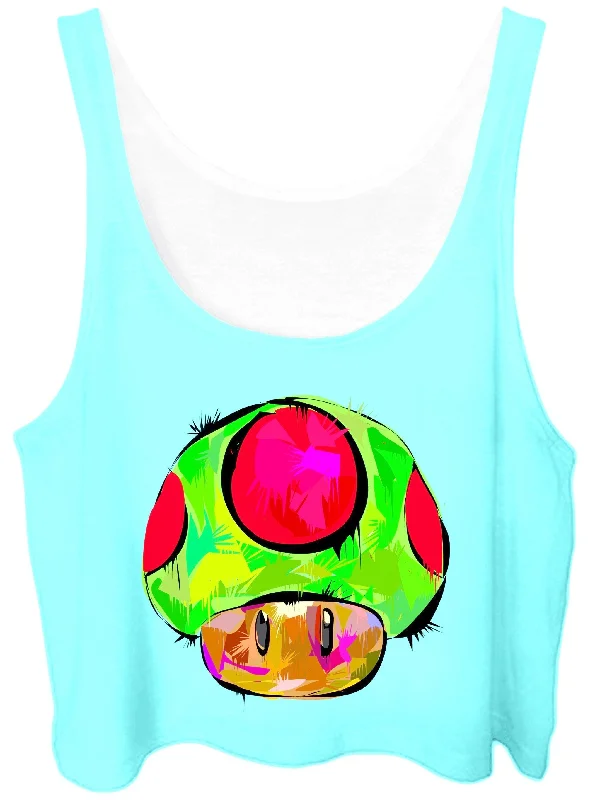 1 Up Crop Top Rayon Velvet Corduroy