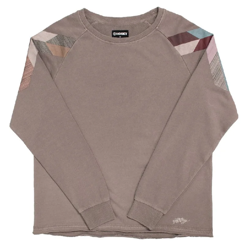 "Homey Pullover" Brown w/Multi Color Pattern Wrist Length Sleeve