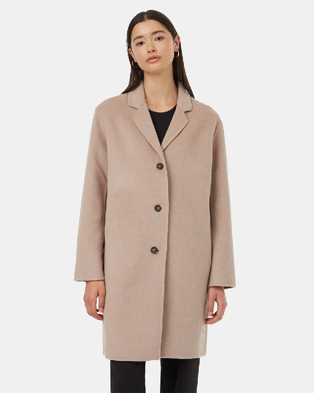 Wool Longline Coat Down Puffer Quilted