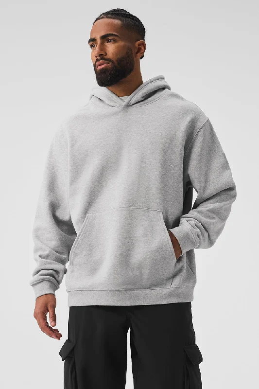 Renown Heavy Weight Hoodie - Athletic Heather Grey Hoodie with Magnetic Closure Innovative Modern