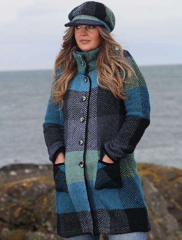 Branigan Weavers Emma Coat in Donegal Blue A-Line Ball Gown Mermaid