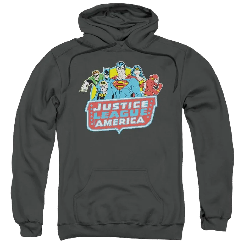 DC Comics 8 Bit League - Pullover Hoodie Spaghetti Sleeve Top