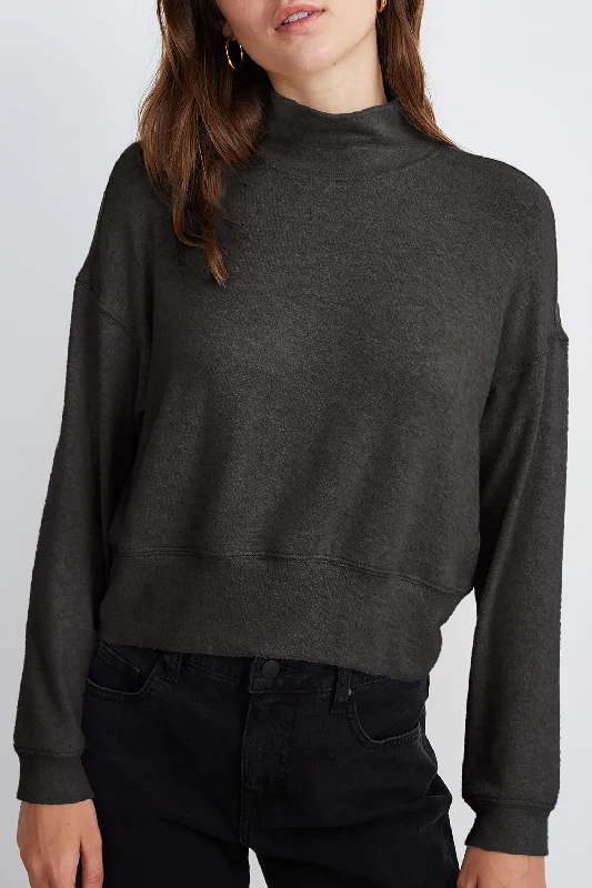 TAMI MOCK NECK PULLOVER Lapel Neck Sweater