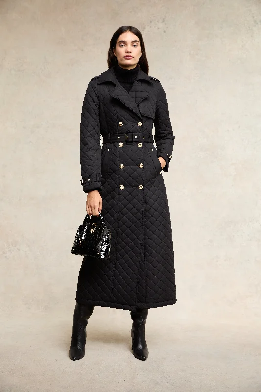 Enstone Quilted Trench Coat- Full Length Bolero Crop Top Camisole