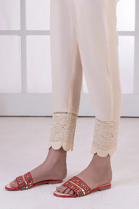 Lakhany 01 Piece Embroidered Trousers - LSM-T-3106 (BG) Trousers trendy modern