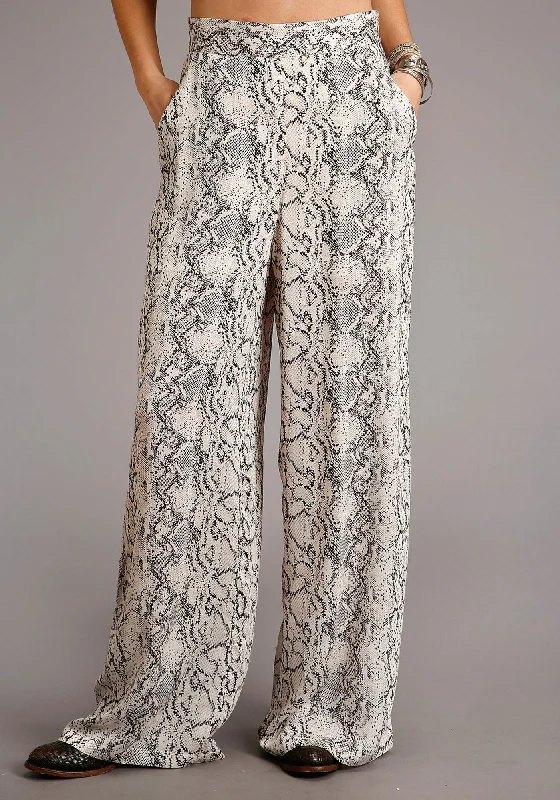 Stetson Womens Snake Skin Rayon/Nylon Herringbone Trousers Trousers Elastic Waist Soft Stetson Womens Snake Skin Rayon/Nylon Herringbone Trousers Trousers Elastic Waist Soft