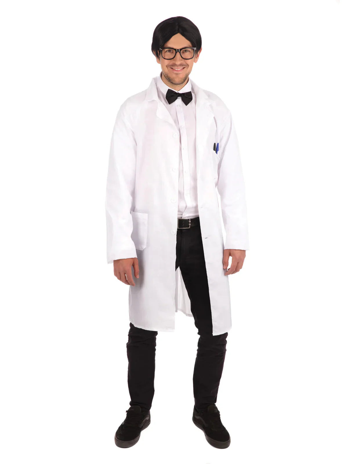 Mens Doctor Coat Adult Costume Male Halloween Tie-Waist Belted Drawstring
