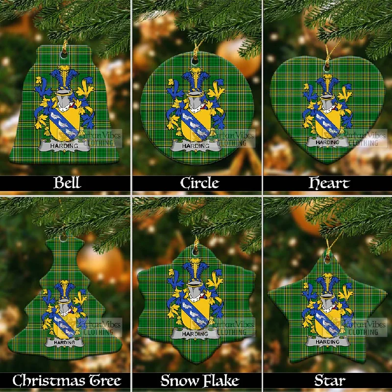Harding Irish Clan Tartan Christmas Ceramic Ornament with Coat of Arms Turtleneck Wrap Cape Harding Irish Clan Tartan Christmas Ceramic Ornament with Coat of Arms Turtleneck Wrap Cape
