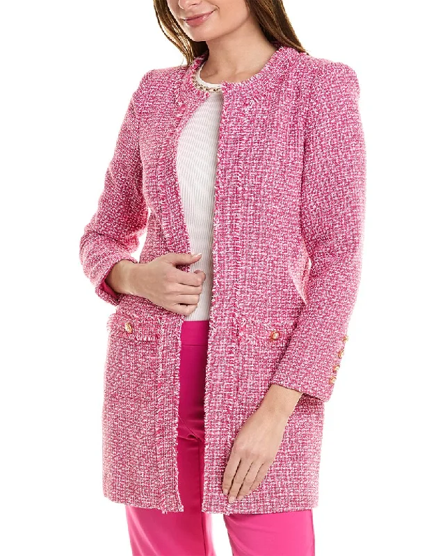 Nanette Nanette Lepore Tweed Coat Fleece Down Feather