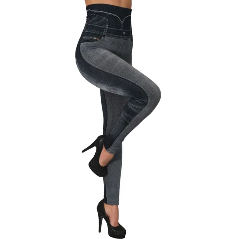 High Waist Contrast Color Women Leggings Trendy Fitness Leggings