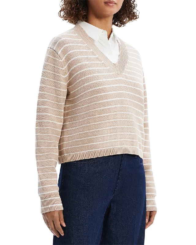 Theory Cropped Pullover Seamless Knit Pullover