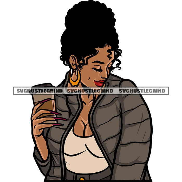 Sexy Woman Hand Holding Coffee Mug And African American Woman Half Body Design Element Business Woman Wearing Coat Vector Curly Hairstyle SVG JPG PNG Vector Clipart Cricut Silhouette Cut Cutting Hook-and-Loop Buckled Tied Sexy Woman Hand Holding Coffee Mug And African American Woman Half Body Design Element Business Woman Wearing Coat Vector Curly Hairstyle SVG JPG PNG Vector Clipart Cricut Silhouette Cut Cutting Hook-and-Loop Buckled Tied