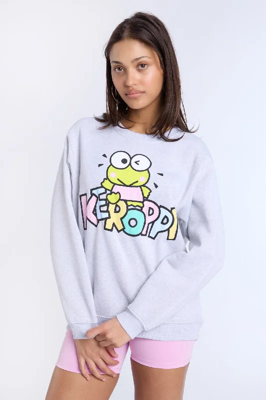Keroppi Graphic Crew Neck Sweatshirt Oversized Hoodie Comfort Casual