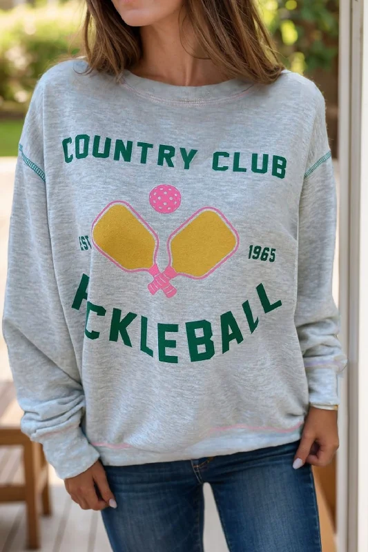 Hazel Blues® | Pickleball Round Neck Dropped Shoulder Sweatshirt Hoodie with Emblem Brand Identity Hazel Blues® | Pickleball Round Neck Dropped Shoulder Sweatshirt Hoodie with Emblem Brand Identity
