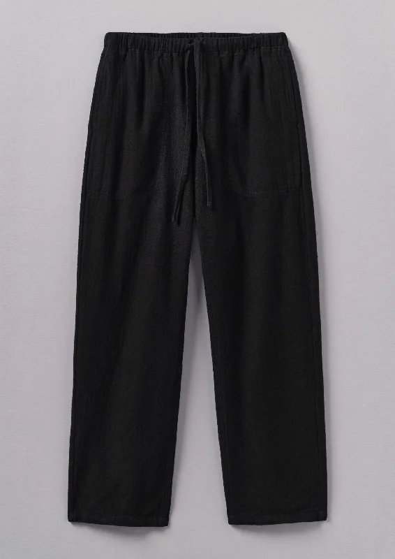 Brushed Cotton Linen Herringbone Trousers | Slate Trousers Occasion Special