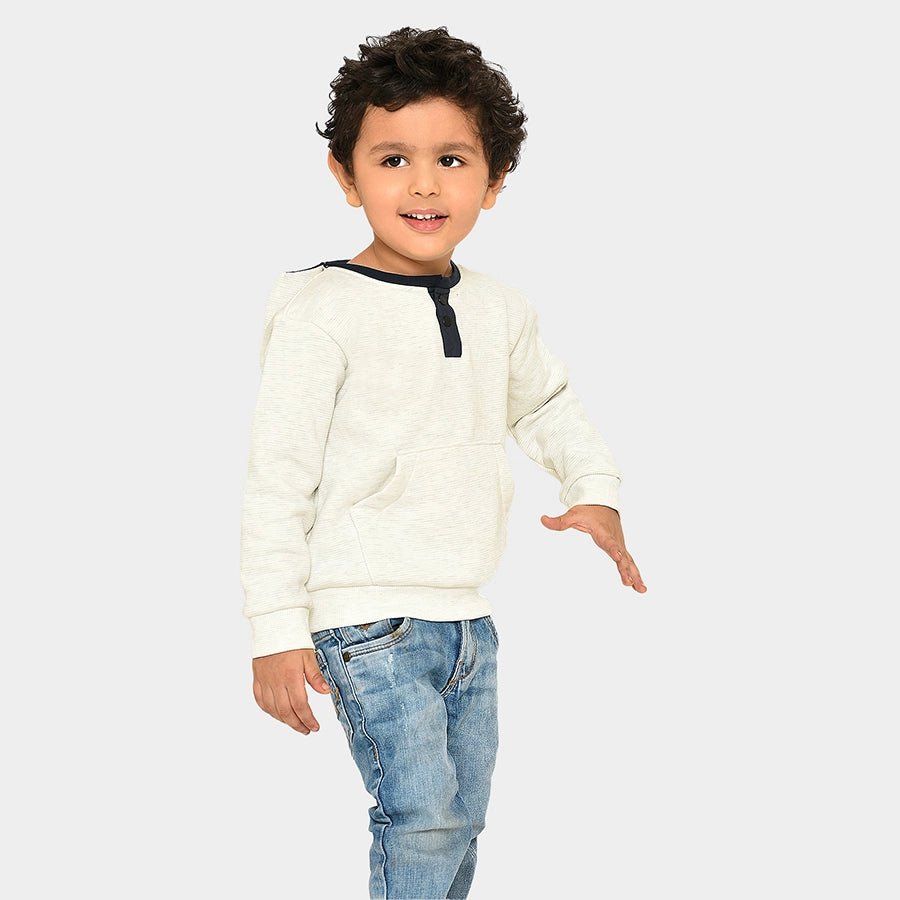 Misty White Hooded Pullover Sweatshirt Hoodie with Back Slit Movement Comfort