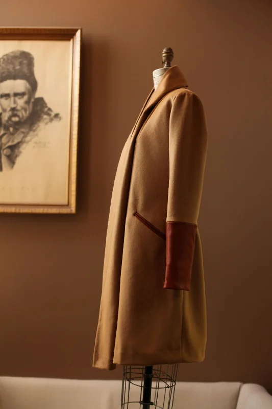 Women's Wool Coat Camel Hooded Jacket Zipper Jacket Button Jacket